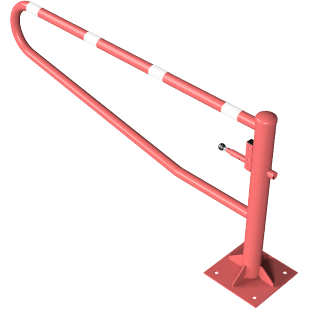 Swiveling gates | to be fixed by plugs, hot-dip galvanized and red coated with white reflecting rings | total width: 2000 mm | for padlock